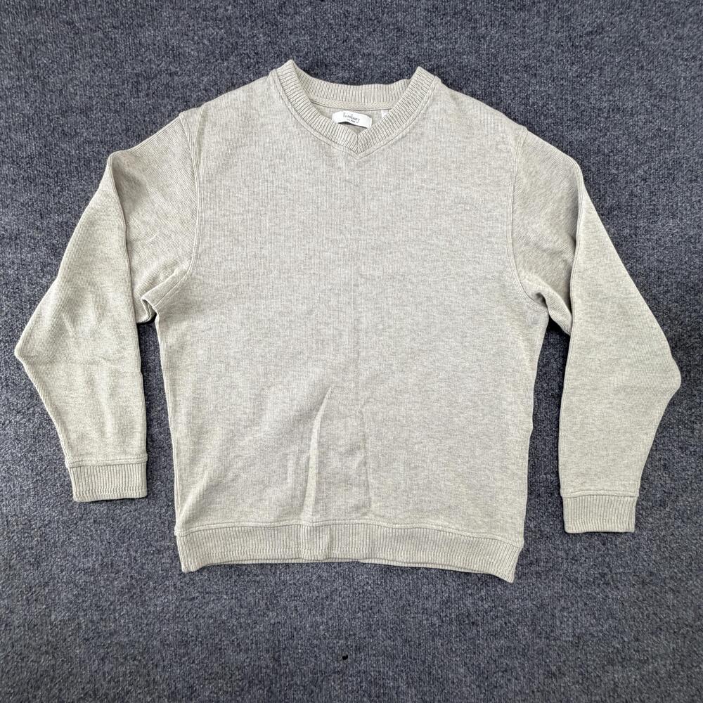 Turnbury Sweater Mens Large Gray Cotton Crewneck Pullover Knit Casual Classic